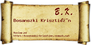 Bosanszki Krisztián névjegykártya